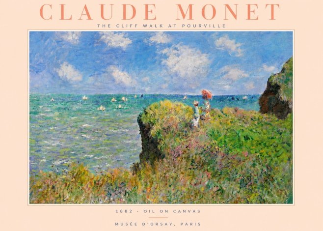 Monet The Cliff Walk at Pourville No4 - Poster