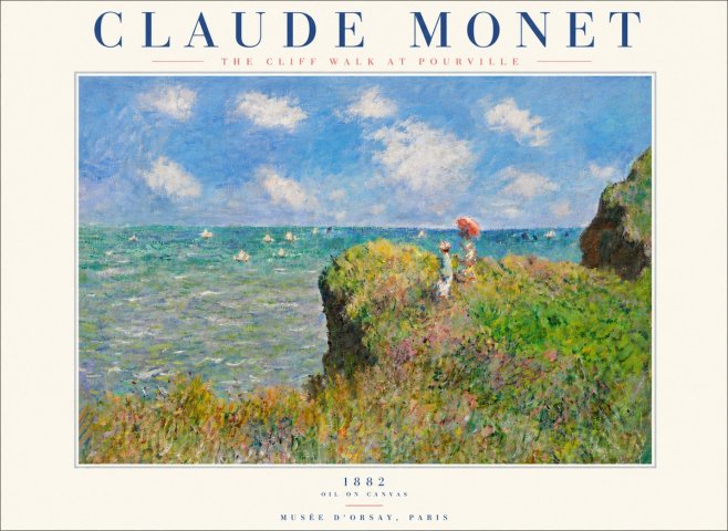 Monet The Cliff Walk at Pourville No5 - Poster
