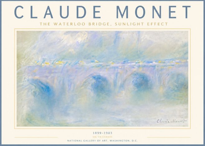 Monet The Waterloo Bridge, Sunlight Effect No6 - Poster
