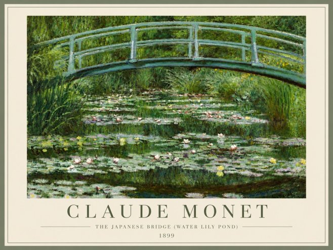 Monet The Japanese Bridge (Water Lily Pond) No6 - Poster