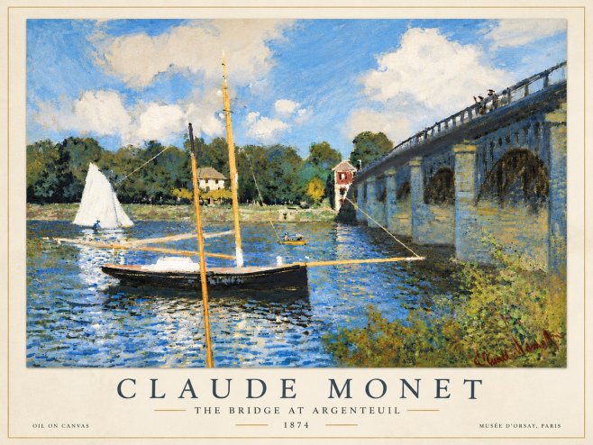 Monet The Bridge at Argenteuil I No6 - Poster