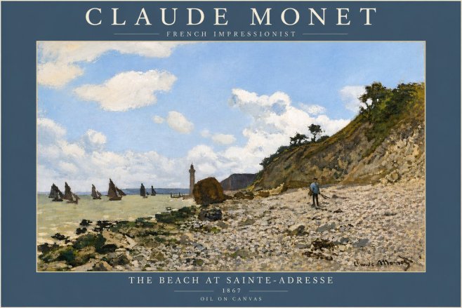 Monet The Beach at Sainte-adresse II No5 - Poster