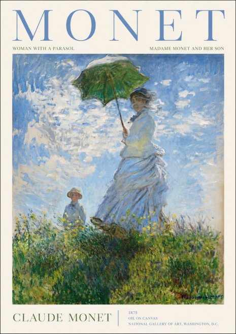 Monet Woman with a Parasol – Madame Monet and Her Son No2 - Poster