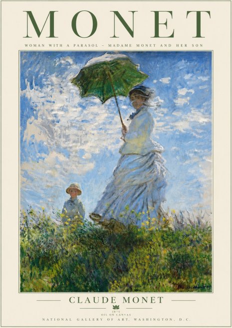 Monet Woman with a Parasol – Madame Monet and Her Son No5 - Poster