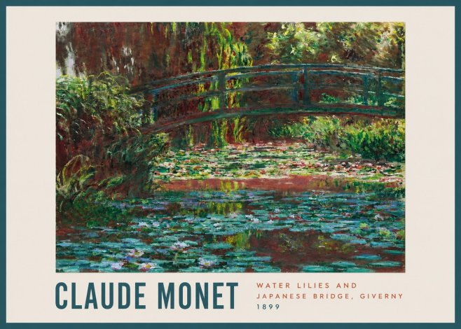 Monet Water Lilies and Japanese Bridge, Giverny No2 - Poster
