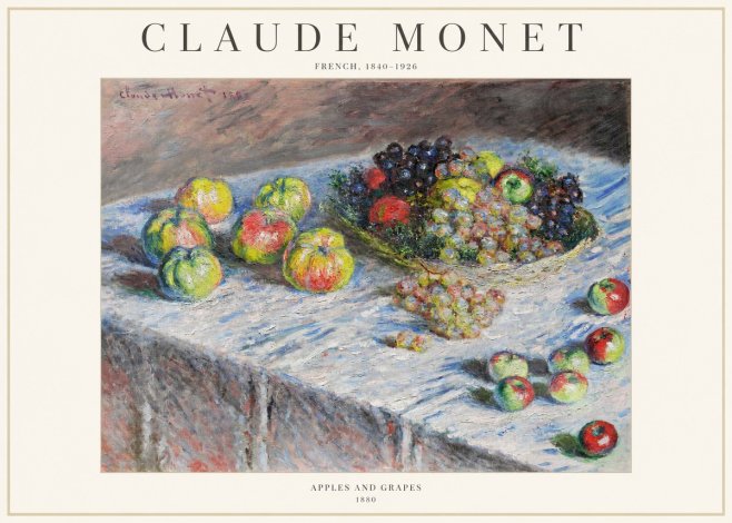 Monet Apples and Grapes No1 - Poster