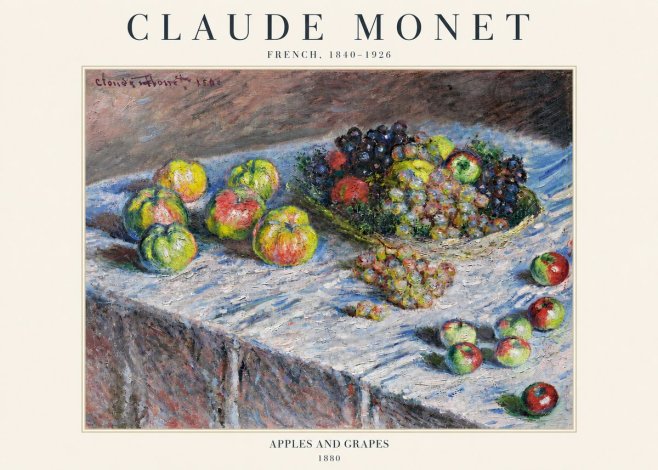 Monet Apples and Grapes No3 - Poster