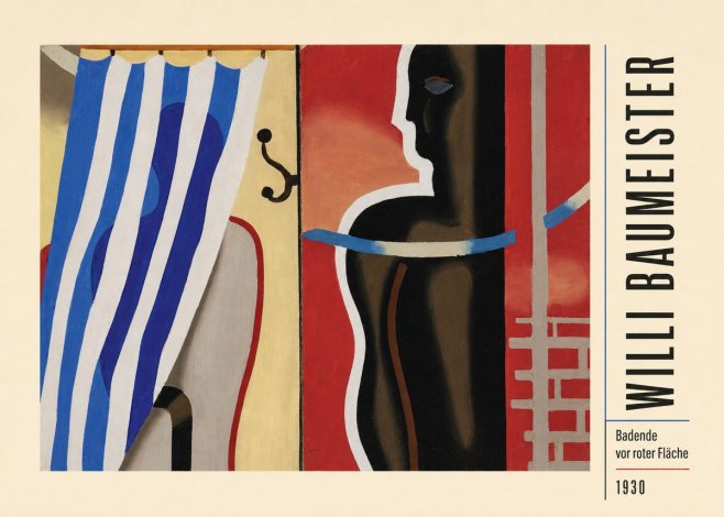 Willi Baumeister Badende Vor Roter Fläche No2 - Poster