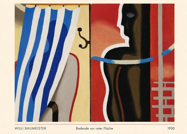 Willi Baumeister Badende Vor Roter Fläche No5 - Poster