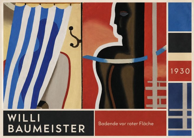 Willi Baumeister Badende Vor Roter Fläche No6 - Poster
