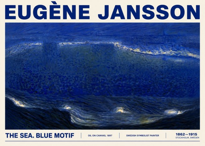 Eugène Jansson The Sea. Blue Motif No5 - Poster