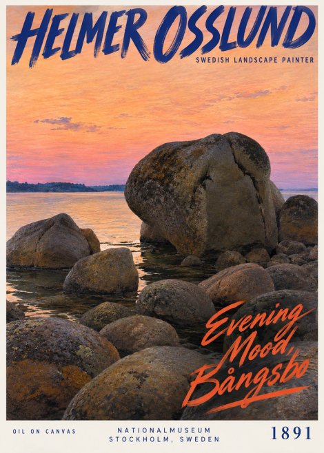 Helmer Osslund Evening Mood, Bångsbo - 1891 No2 - Poster