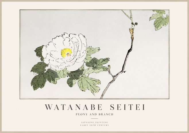 Watanabe Seitei Peony and Branch No1 - Poster