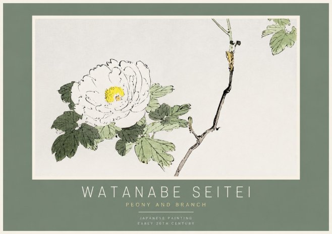 Watanabe Seitei Peony and Branch No2 - Poster