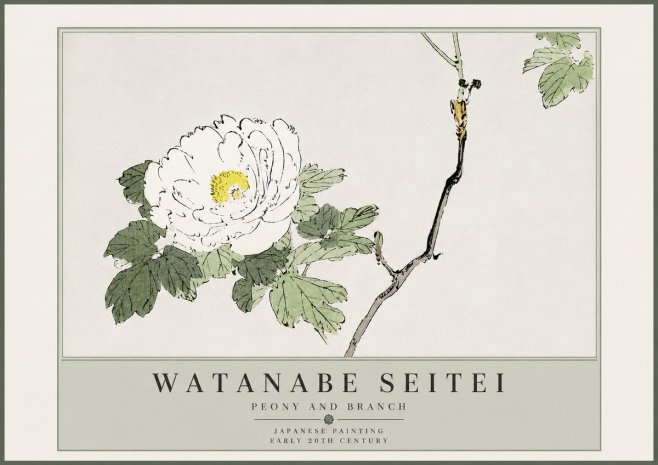 Watanabe Seitei Peony and Branch No5 - Poster