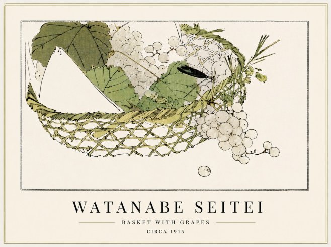 Watanabe Seitei Basket with Grapes No3 - Poster