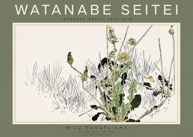 Watanabe Seitei Wild Dandelions No5 - Poster