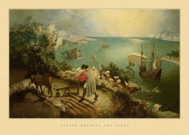 Pieter Bruegel Landscape with the Fall of Icarus II No5 - Poster