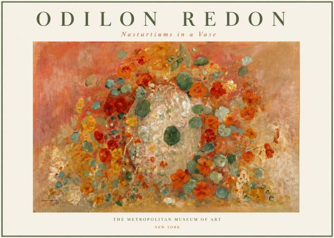 Odilon Redon Nasturtiums in a Vase No4 - Poster