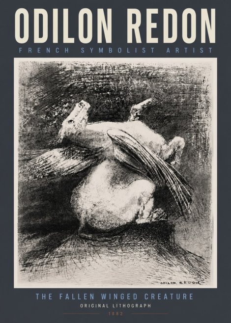 Odilon Redon The Fallen Winged Creature No2 - Poster