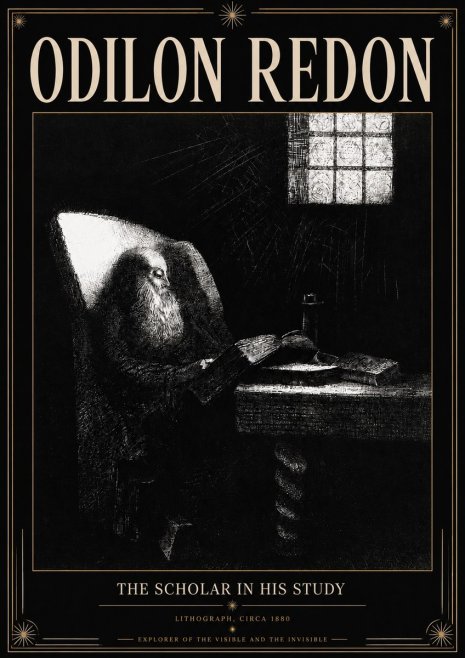Odilon Redon The Scholar in His Study No3 - Poster