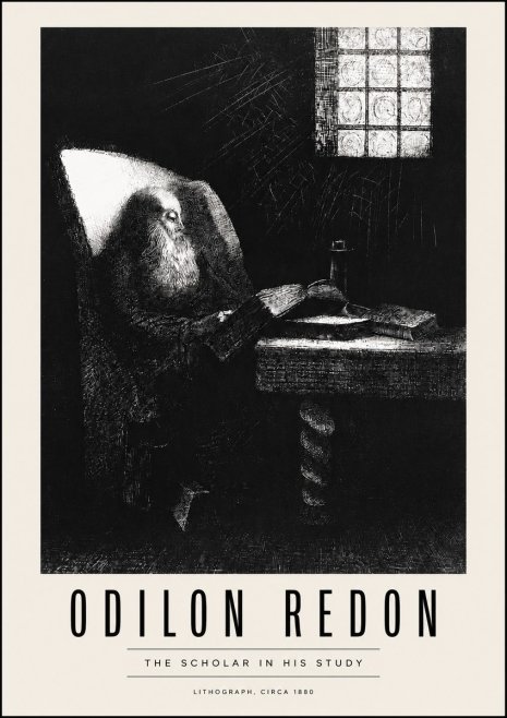Odilon Redon The Scholar in His Study No4 - Poster