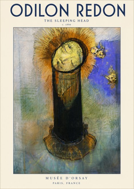 Odilon Redon The Sleeping Head No5 - Poster