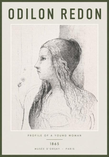 Odilon Redon Profile of a Young Woman No4 - Poster