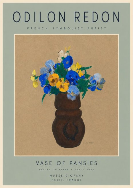 Odilon Redon Vase of Pansies No4 - Poster