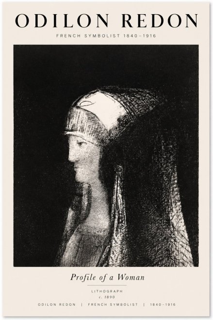 Odilon Redon Profile of a Woman No1 - Poster