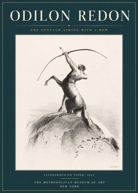Odilon Redon The Centaur Aiming with a Bow No4 - Poster