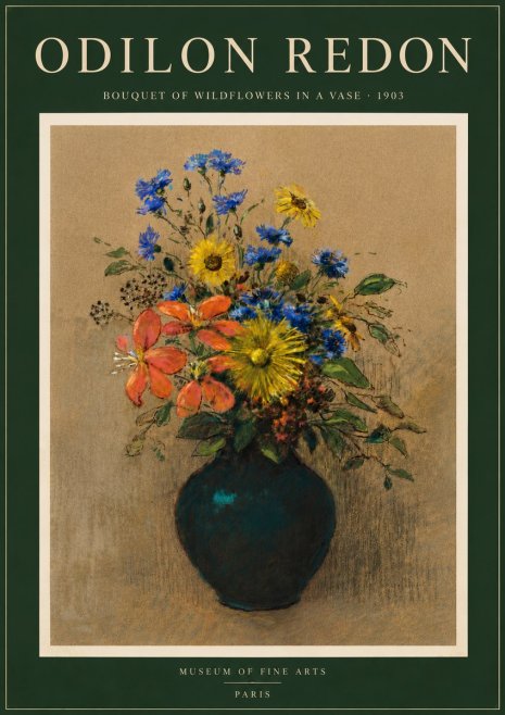 Odilon Redon Bouquet of Wildflowers in a Vase No6 - Poster
