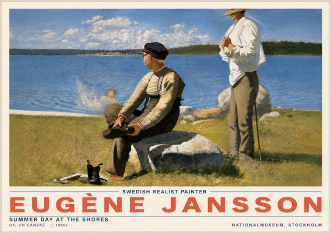 Eugène Jansson Summer Day at the Shores No6 - Poster