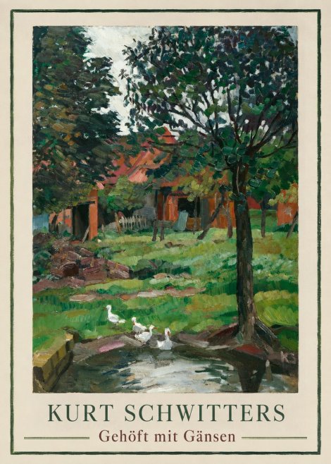 Kurt Schwitters Gehöft Mit Gänsen No1 - Poster
