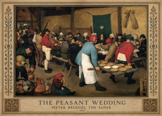 Pieter Bruegel The Peasant Wedding III No1 - Poster
