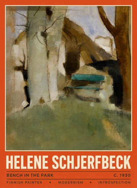 Helene Schjerfbeck Bench in the Park No2 - Poster