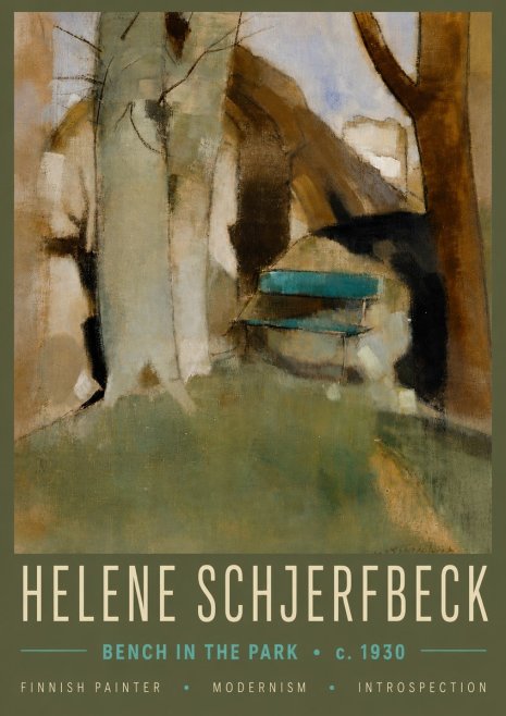 Helene Schjerfbeck Bench in the Park No5 - Poster