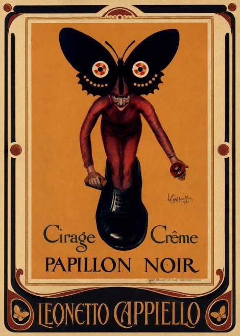 Leonetto Cappiello Cirage Crème Papillon Noir No1 - Poster