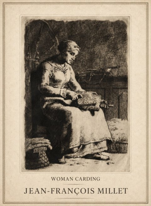 Jean-François Millet Woman Carding No1 - Poster