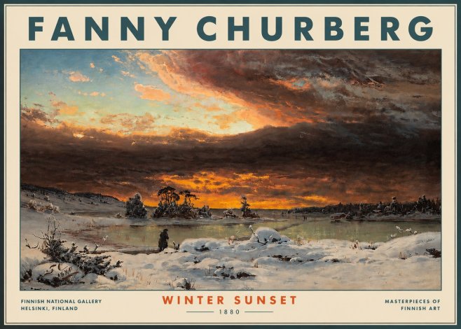 Fanny Churberg Winter Sunset No3 - Poster