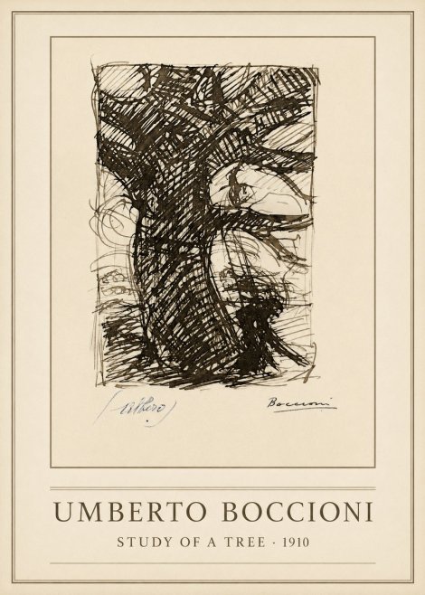Umberto Boccioni Study of a Tree No1 - Poster