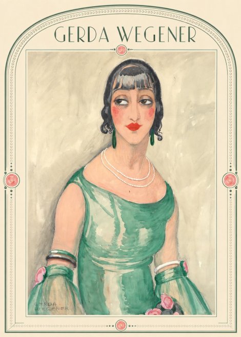 Gerda Wegener Portrait of a Woman in Green Dress No5 - Poster