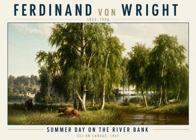Ferdinand von Wright Summer Day on the River Bank No3 - Poster