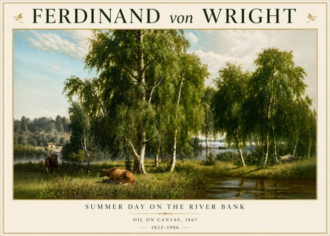 Ferdinand von Wright Summer Day on the River Bank No6 - Poster