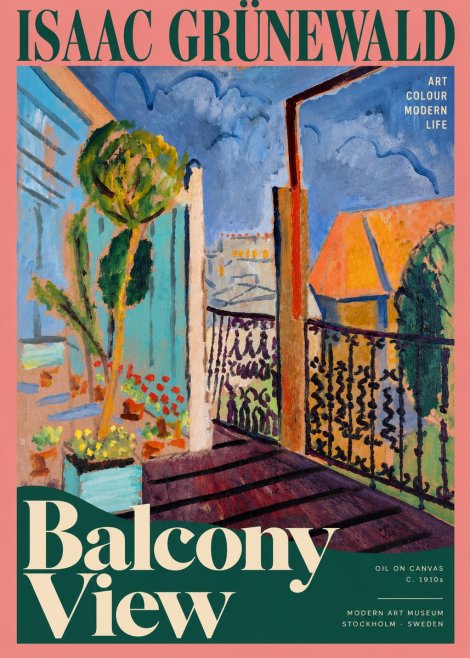 Isaac Grünewald The Balcony No5 - Poster