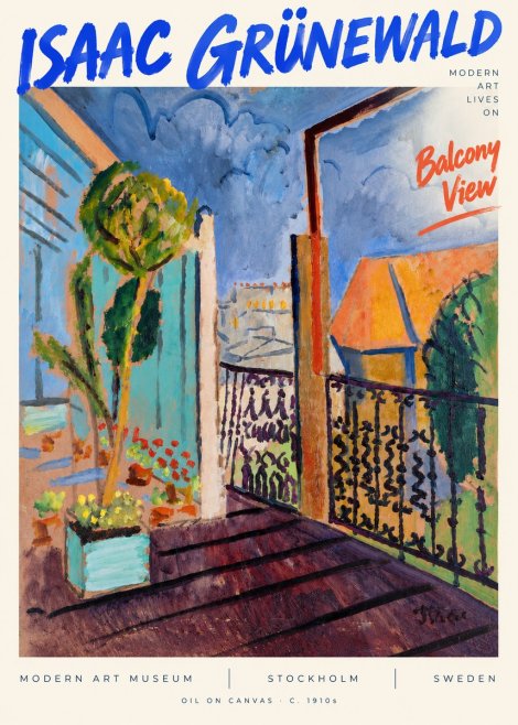 Isaac Grünewald The Balcony No6 - Poster