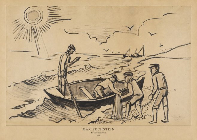 Max Pechstein Fischer Am Meer - 1920 No6 - Poster