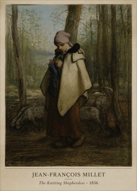 Jean-François Millet The Knitting Shepherdess · 1856 No5 - Poster