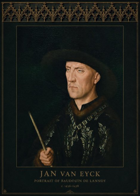 Jan van Eyck Portrait of Baudouin De Lannoy No4 - Poster