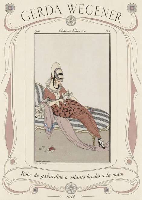 Gerda Wegener Robe De Gabardine À Volants Brodés À La Main II No4 - Poster
